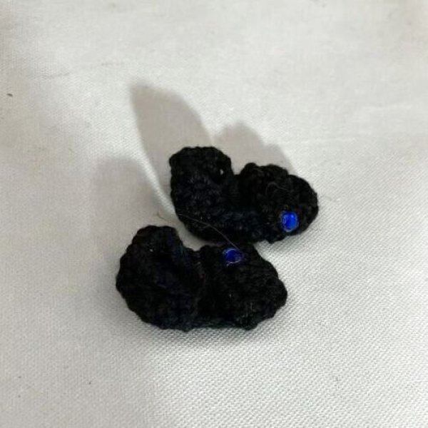 画像3: ネオブライス.リカちゃんsize『レース編みルームサンダル』ブラック (3)