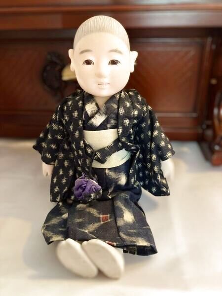 画像1: 昭和時代の市松人形男の子　38cm (1)
