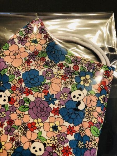 画像3: 【コロナ予防特別企画】きょうこの閃き遊園地様製作『マスク女性サイズ』等身大ドールにも〔お花畑にパンダがひょっこり〕 (3)