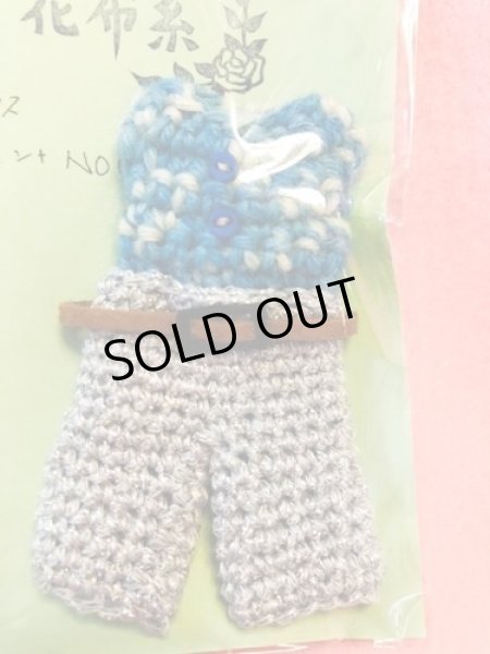 画像3:  オビツ11ボディsizeレース編み【 ブルー系とグレーの2ピース  】 (3)