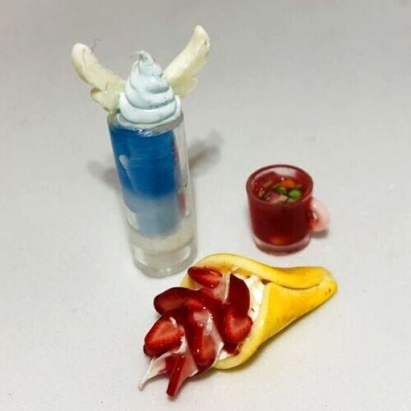 画像2: 【スウィーツガチャ(3)】ろむぅ製作室様作成1/6ドールサイズミニチュアフェイクスウィーツドリンク3点セット (2)