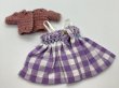 画像3: リカちゃんsize『紫色ニットとスモッキング刺繍のジャンパースカート』 (3)