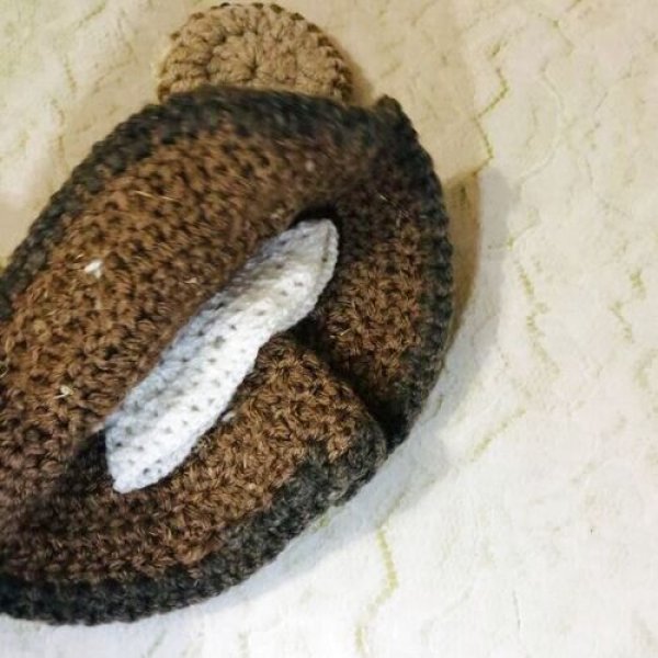 画像5: 花布糸様制作毛糸編み【 タピオカミルクティーワンピース&ハット　】リカちゃん相当size (5)