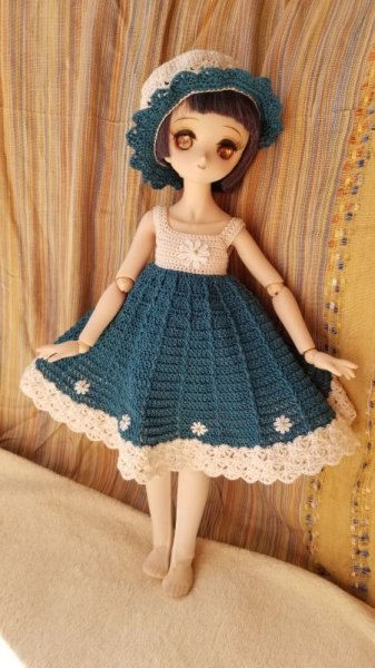 画像2: 【SALE】『MDDサイズGreenレース編みワンピースセット』 (2)