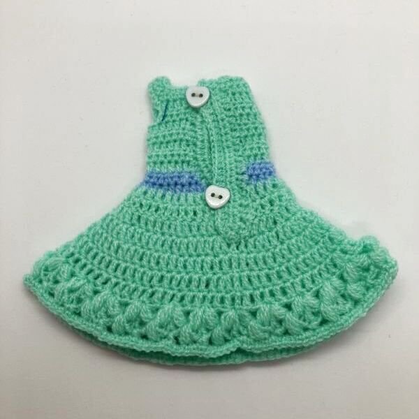 画像5: 『エメラルドグリーンのニットワンピース』27cmドールやネオブライス相当又はリカちゃん 相当size (5)