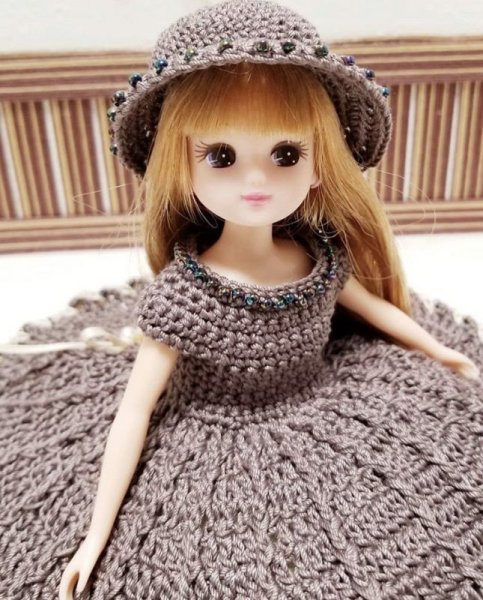 画像4: 特価【オリーブグレーのドレスセット】リカちゃん相当size (4)