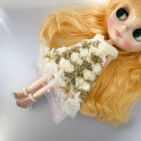 画像2: ネオブライス.リカちゃんsize『ニット編みルームブーツ』ベビーピンク (2)