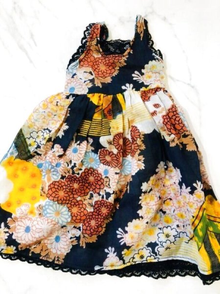 画像2: ＡＳ工房様制作SDサイズ『和柄のふんわりノースリーブワンピース 』  (2)