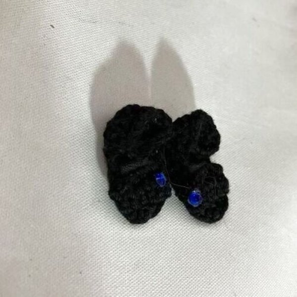 画像2: ネオブライス.リカちゃんsize『レース編みルームサンダル』ブラック (2)