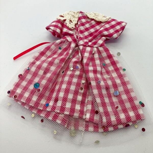 画像2: リカちゃん相当 size『ピンクチェック☆ワンピース』 (2)