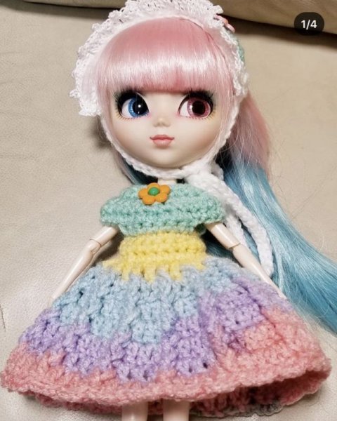 画像4: 『エプロンとパステルカラーのワンピース&ヘッドドレスセット』プーリップ又はネオブライス  size (4)