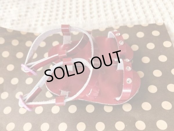 画像5: gohongi様制作　DDサイズ　サンダル【 ワインレッド×キラキラストーン 】 (5)