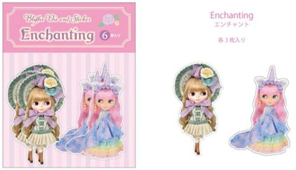 画像1: Blythe公式グッズダイカットステッカー『Enchanted』6枚入り(ピンク) (1)