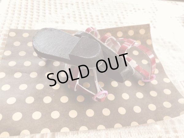 画像6: gohongi様制作　DDサイズ　サンダル【 ワインレッド×キラキラストーン 】 (6)