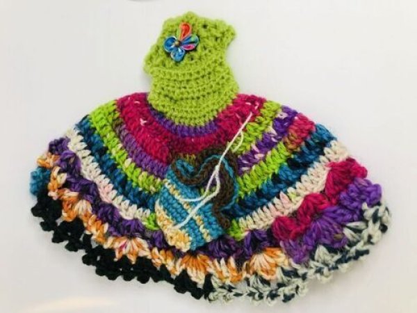 画像4: プーリップ相当 size『MIXニットのワンピース&ボネとバッグのセット』 (4)