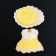 画像1: 【特価】プチブライス相当size『ベビーイエローとホワイトのニットワンピース&ハット』 (1)