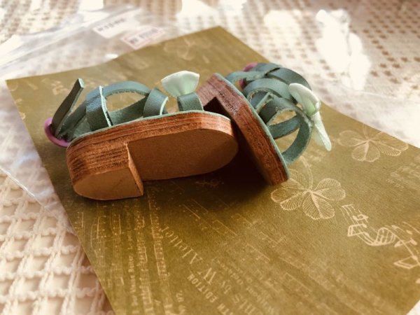 画像5: MDDサイズ サンダル【 パウダーブルー×ホワイトリボン 】 (5)