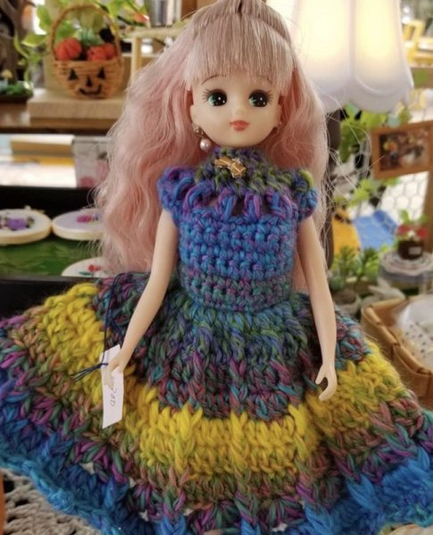 画像3: 花布糸様制作【大人グラデーションワンピース】ネオブライス又はリカちゃん相当size (3)