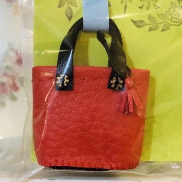 画像3: 1/6ドールサイズバッグ『 レッドレザートートバッグ スタッズ付き』 (3)