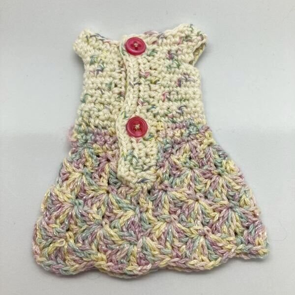 画像2: 『Sale!』27cmドール相当size『レース編みMIX薄紫色のワンピース』 (2)