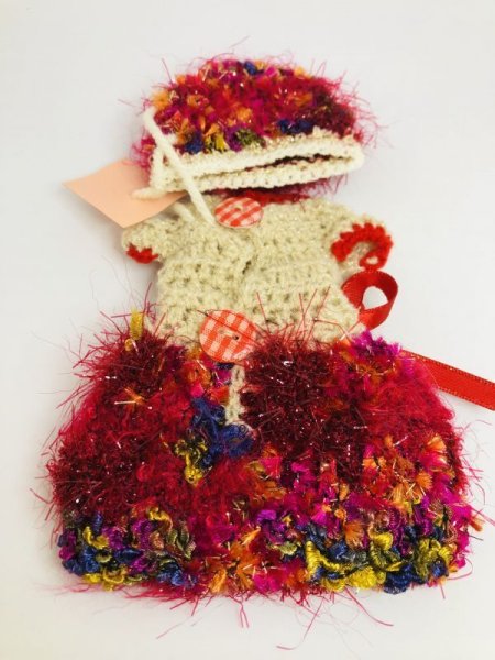 画像2: リカちゃん相当サイズ『キラキラワンピースドレス&ニット帽』 (2)