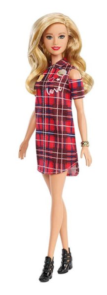 画像1: バービードール　ファッショニスタ113 チェックワンピース (Barbie Fashionistas Doll 113 /MATTEL /GBK09  (1)