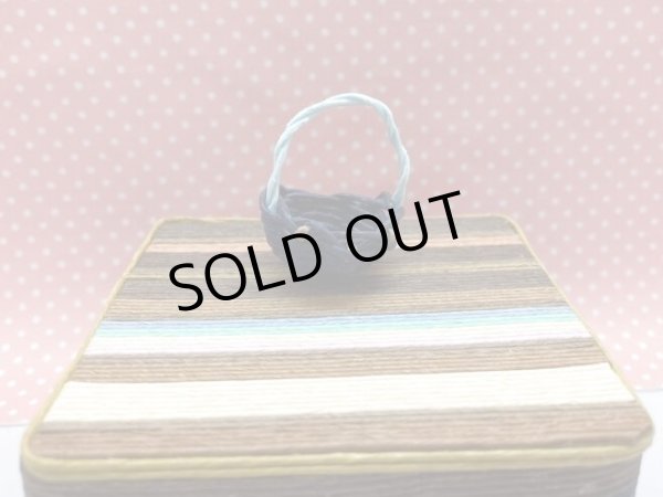 画像2:  1/6ドール又は1/12ドールサイズカゴバッグ『小さめダークブルー』 (2)