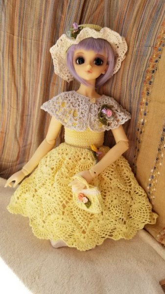 画像8: 【SALE!】『SDサイズyellowレース編みワンピースセット』 (8)