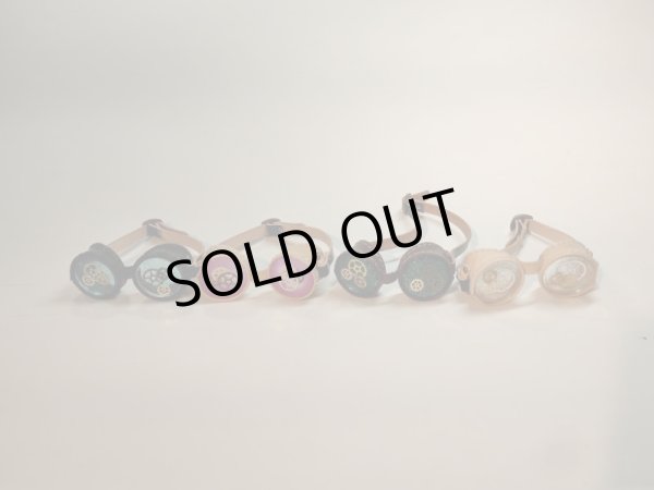 画像2: ネオブライスサイズgohongi様制作革製ゴーグル「ナチュラル×ピンク」 (2)