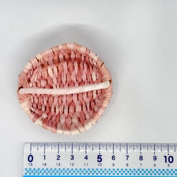 画像3:  1/6ドールサイズバスケット『ピンク』カゴバッグ7cm (3)