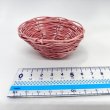 画像3:  1/6ドールサイズフルーツバスケット.カゴ編み果物皿『ピンク』6cm (3)