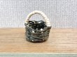 画像1:  1/6ドール又は1/12ドールサイズカゴバッグ『ブラック小さめ持ち手ホワイト』 (1)
