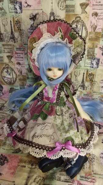 画像2: 幼SD相当サイズ『ワンピースとボンネットのセット』 (2)