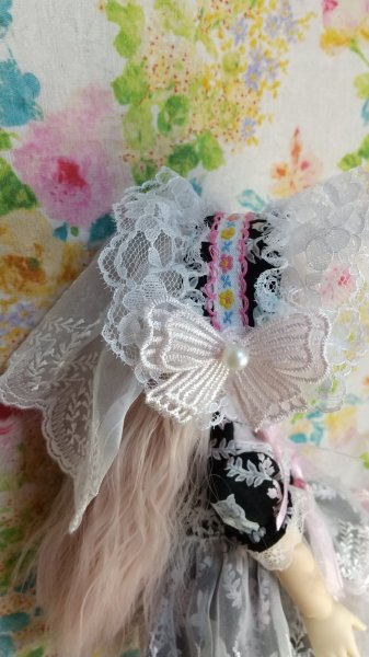 画像2: 幼SD相当サイズ『ワンピースとヘッドドレスのセット』 (2)