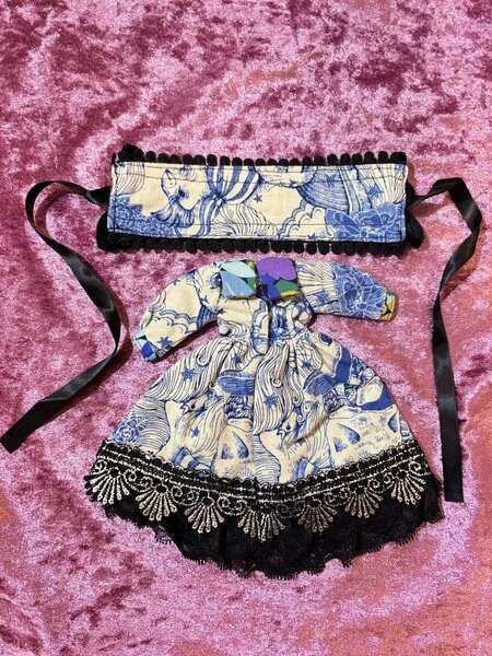 画像2: ネオブライスサイズ『サイケデリックワンピースセット』ロリィタワンピースとヘッドドレスのセット (2)