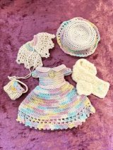MDDサイズのワンピース服とぬいぐるみ SALE】『MDDサイズGreenレース編みワンピースセット』 - N's