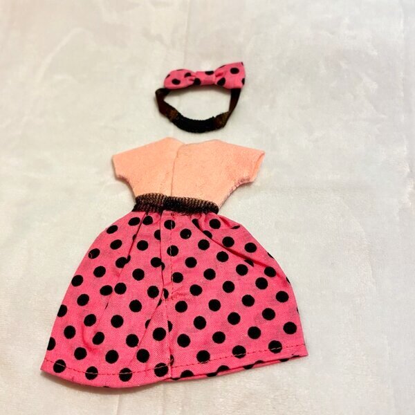 画像3: リカちゃん相当size『ピンクのドットワンピース&ヘアバンドセット』 (3)