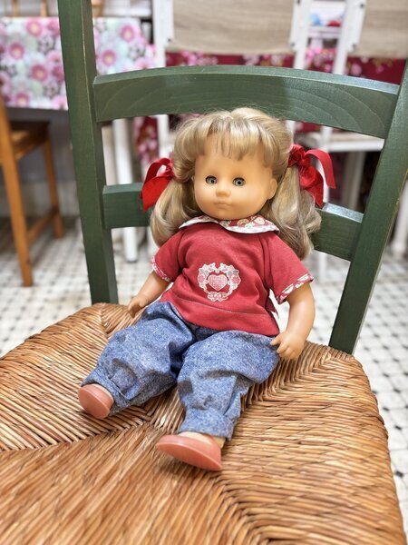画像1: ブロンドのツインテーにブルーの瞳の女の子　ドイツ製　ヴィンテージZaph 38cm (1)