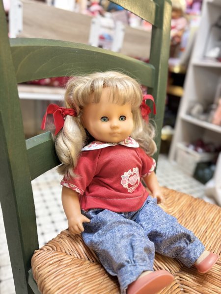 画像3: ブロンドのツインテーにブルーの瞳の女の子　ドイツ製　ヴィンテージZaph 38cm (3)