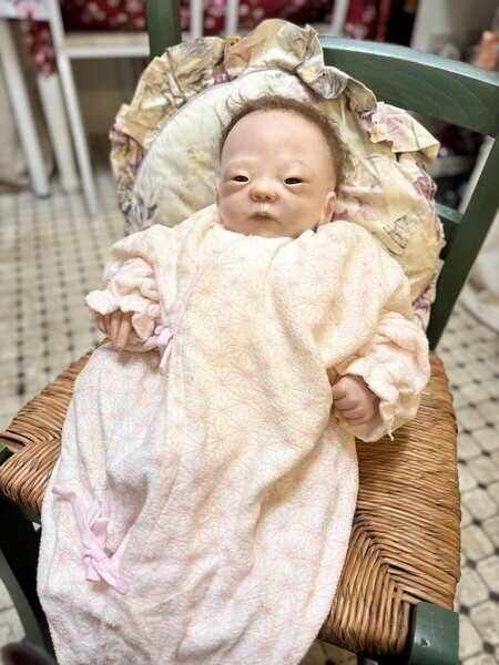 画像1: リボーンドール産衣を着た子　ヴィンテージ40cm (1)
