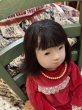 画像3: 昭和時代の市松人形『赤い別珍のワンピース』人毛　経年劣化有56cm (3)