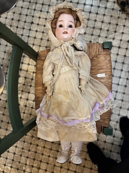 画像8: 仏ビスクドール『パンシー』経年劣化有59cmアンティーク (8)