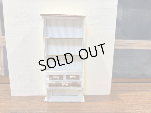 画像1:  1/12スケールサイズ白いシェルフ (1)