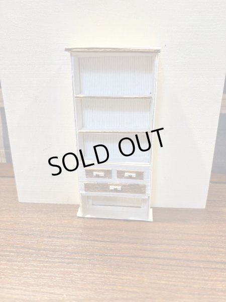 画像2:  1/12スケールサイズ白いシェルフ (2)