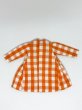 画像2: リカちゃん相当size『オレンジチェックのスモッキング刺繍ワンピース』 (2)