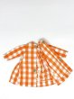 画像4: リカちゃん相当size『オレンジチェックのスモッキング刺繍ワンピース』 (4)