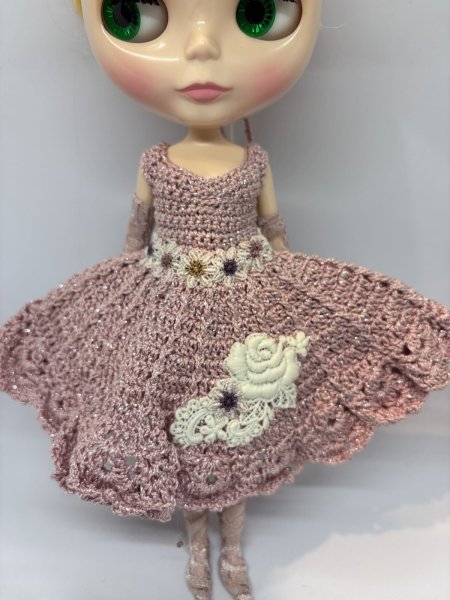 画像6: 総レース編み『ピンクのドレスセット』ネオブライス 相当size (6)