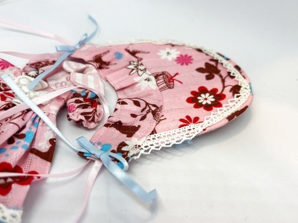 画像3: MeltingFog様制作『ワンピース&ボネのsetピンク×ブルー』ミディブライス相当sizeクラシカル甘ロリータ (3)