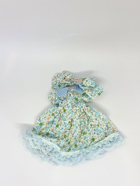 画像3: キキポップサイズ『甘ロリィタワンピース&ヘッドドレスのセット』水色 (3)