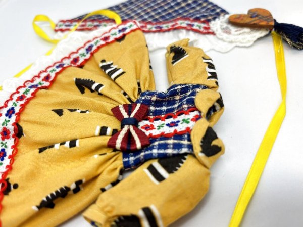 画像5: ミディブライス相当size『マスタードカラーワンピース&バブーシュカセット』 (5)